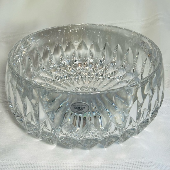 Gorham Full Lead Crystal Bowl 8" #C164 Althea Crafted In W. Germany Original Box - Picture 1 of 8